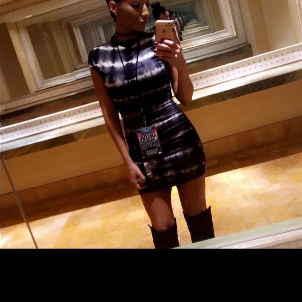Tie-dye mini dress